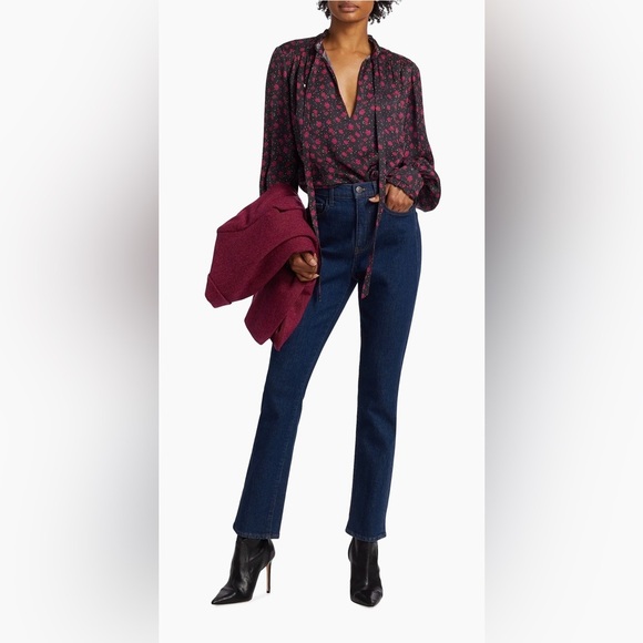 Veronica Beard Denim - Veronica Beard Dark Denim Alenah Slim Straight High Rise Size 29